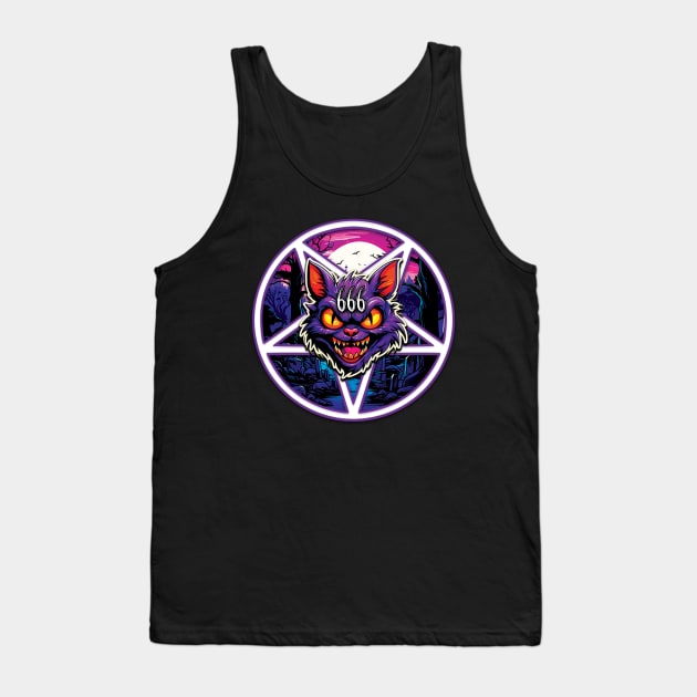 Devil Cat 666 Pentagram Tank Top by Gothic Museum